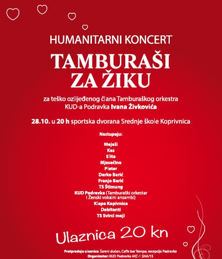 U srijedu humanitarni koncert “Tamburaši za Žiku”